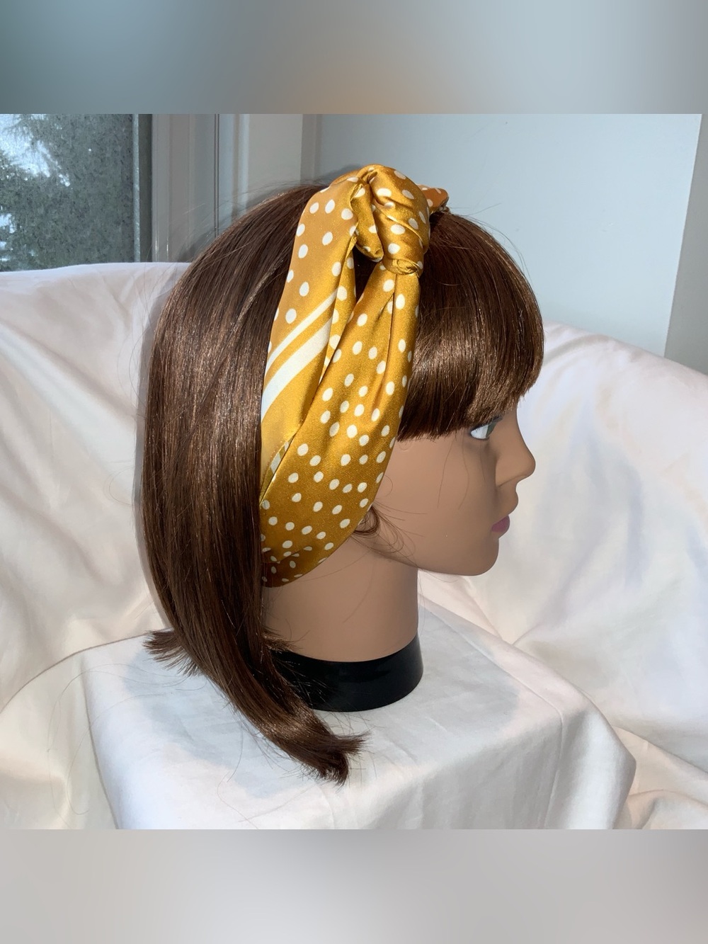 CLEOBELLA Square Scarf, Goldenrod & White